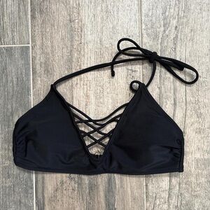 Xhilaration Black Bikini Top with Strappy Detail